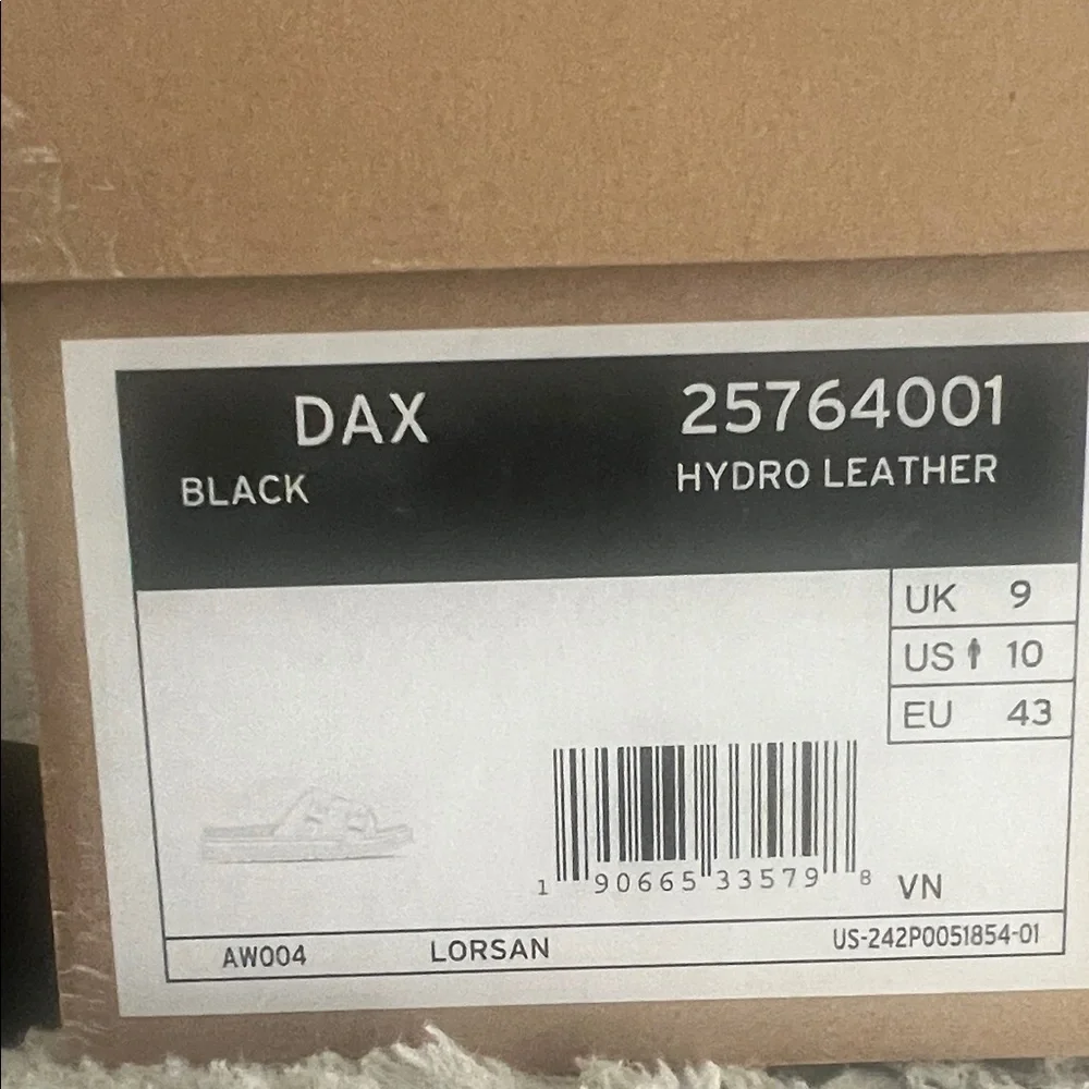 Dr. Martens Dax Black Leather Dual-Buckle Slide Sandal with Yellow Stitching - Picture 3 of 3